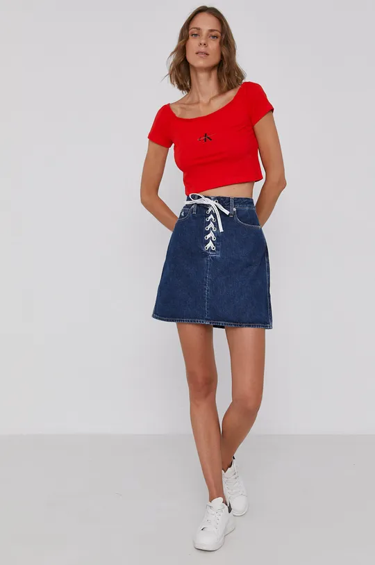 Calvin Klein Jeans Top J20J214382 czerwony