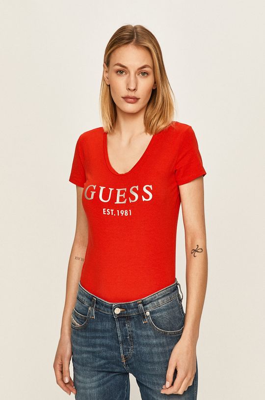 červená Guess Jeans - Tričko Dámsky