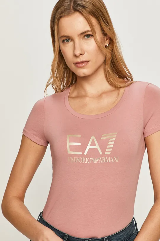różowy EA7 Emporio Armani - T-shirt 8NTT63.TJ12Z Damski