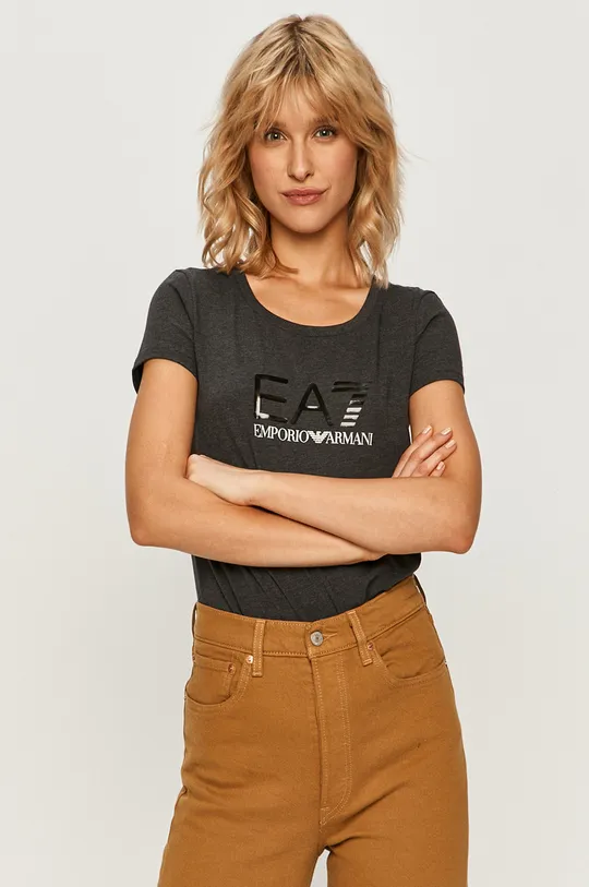 γκρί Μπλουζάκι EA7 Emporio Armani Γυναικεία