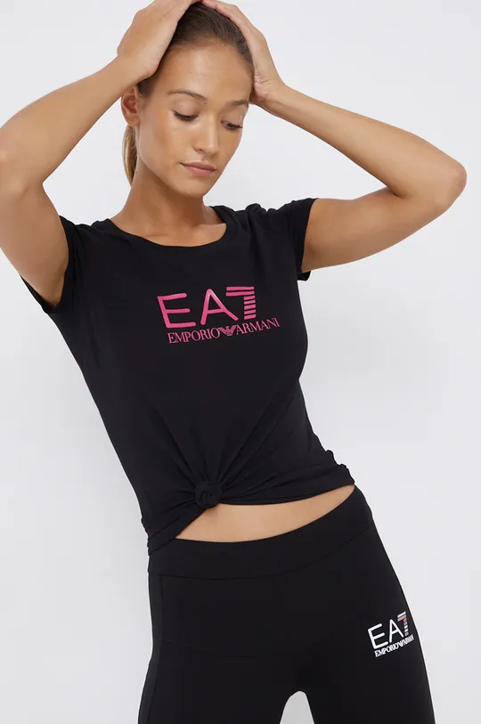 czarny EA7 Emporio Armani - T-shirt 8NTT63.TJ12Z Damski