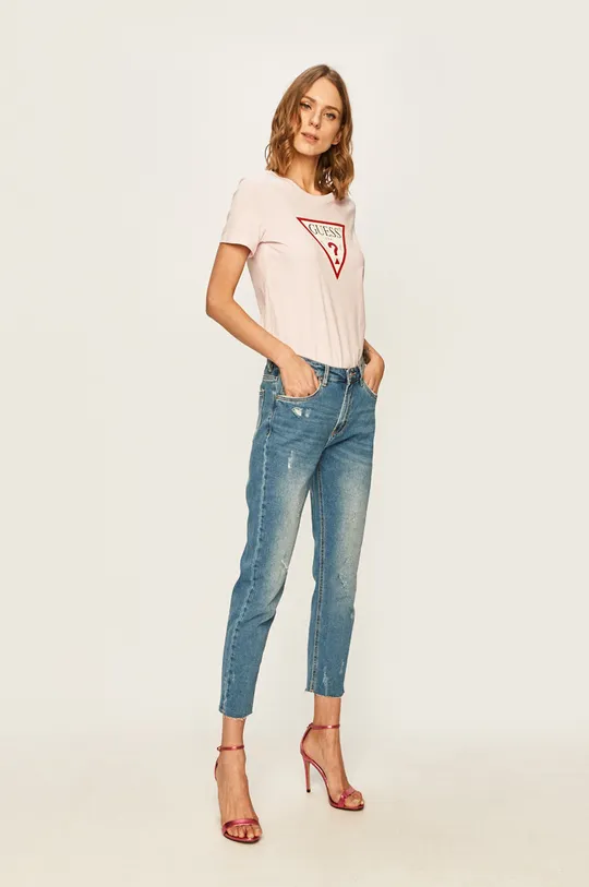 Guess Jeans - Tričko ružová