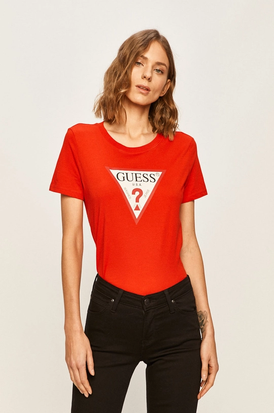 czerwony Guess Jeans - T-shirt