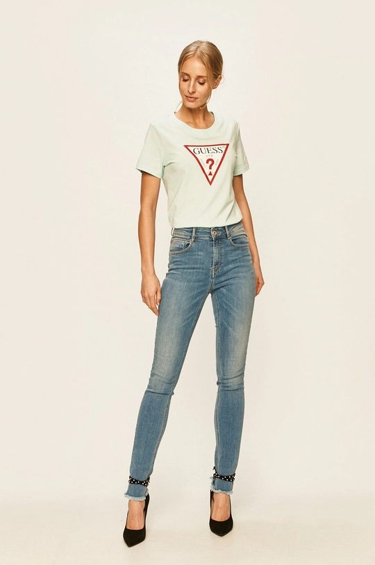 Guess Jeans - T-shirt türkiz