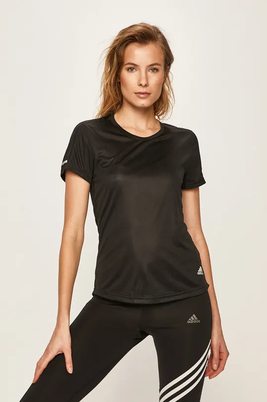 crna Majica kratkih rukava za trčanje adidas Performance Ženski