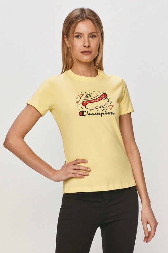 żółty Champion - T-shirt 112965 Damski