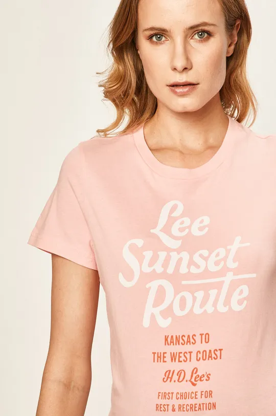 różowy Lee - T-shirt