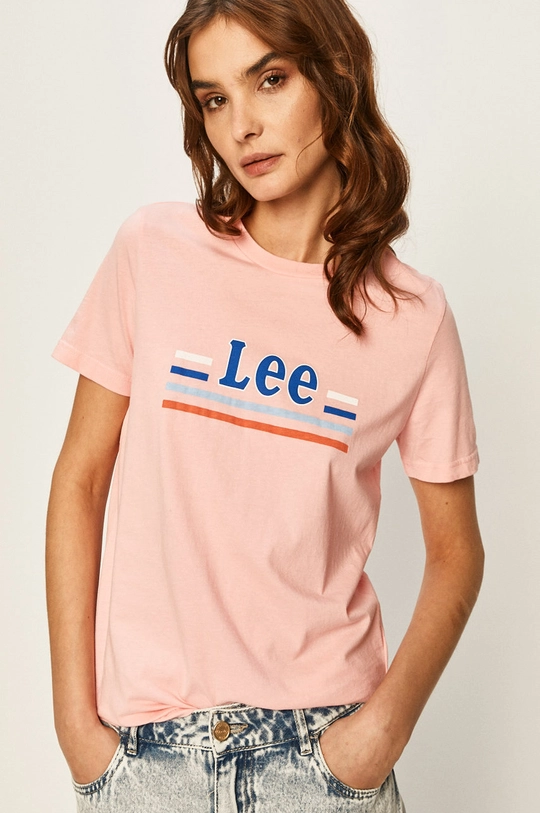 różowy Lee - T-shirt Damski