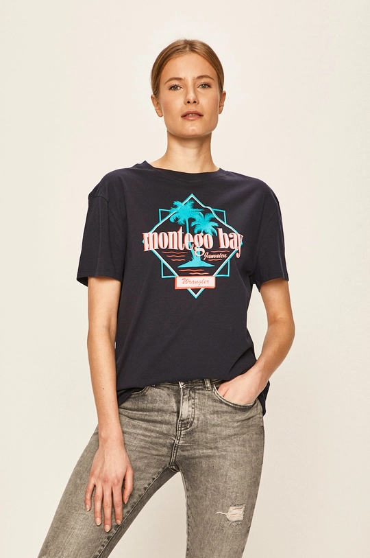 granatowy Wrangler - T-shirt Damski