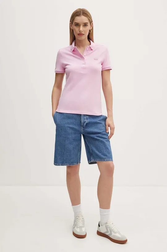 Lacoste polo shirt pink