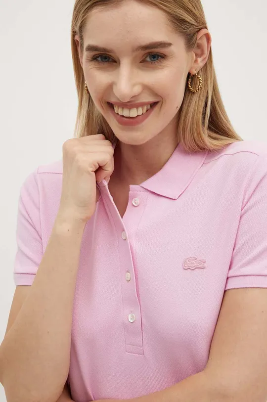 pink Lacoste polo shirt