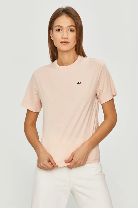 рожевий Бавовняна футболка Lacoste Жіночий