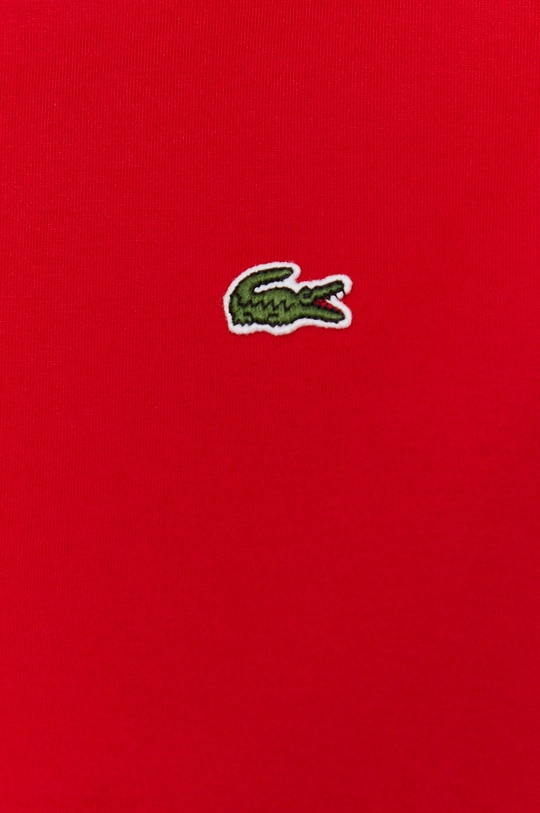 czerwony Lacoste t-shirt bawełniany