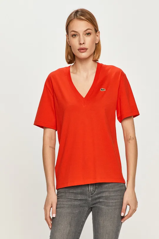czerwony Lacoste - T-shirt TF5458 Damski