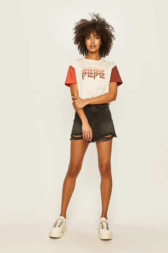 Pepe Jeans - Tričko Penelope Archive biela