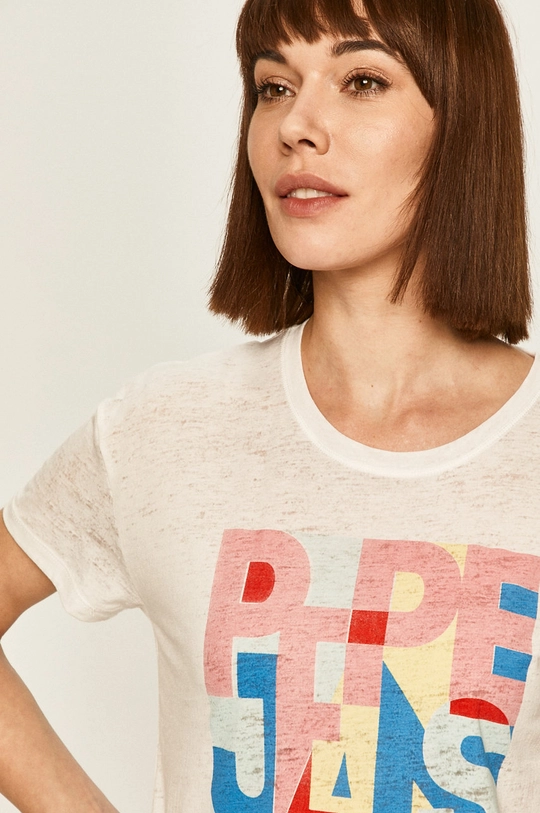 biały Pepe Jeans - T-shirt Brooke Damski