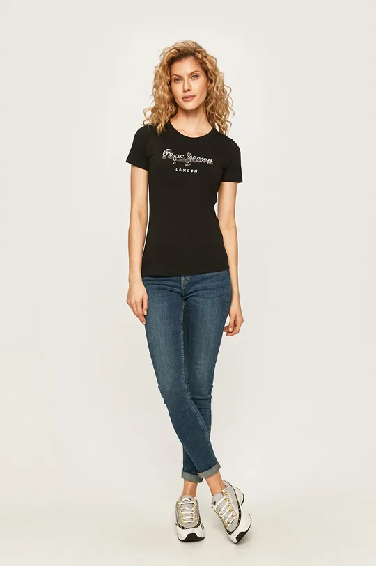 Pepe Jeans - T-shirt Beatrice czarny