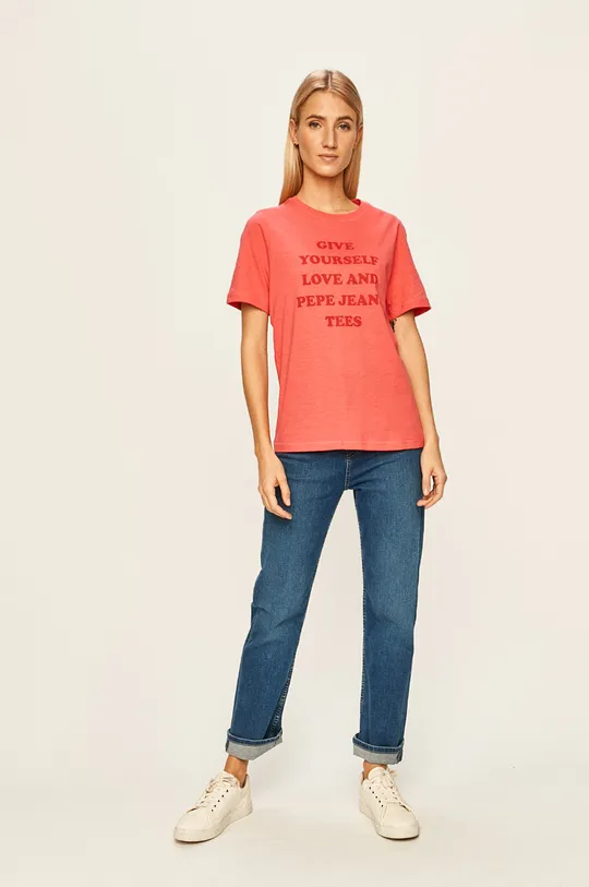 Pepe Jeans - T-shirt Freja różowy