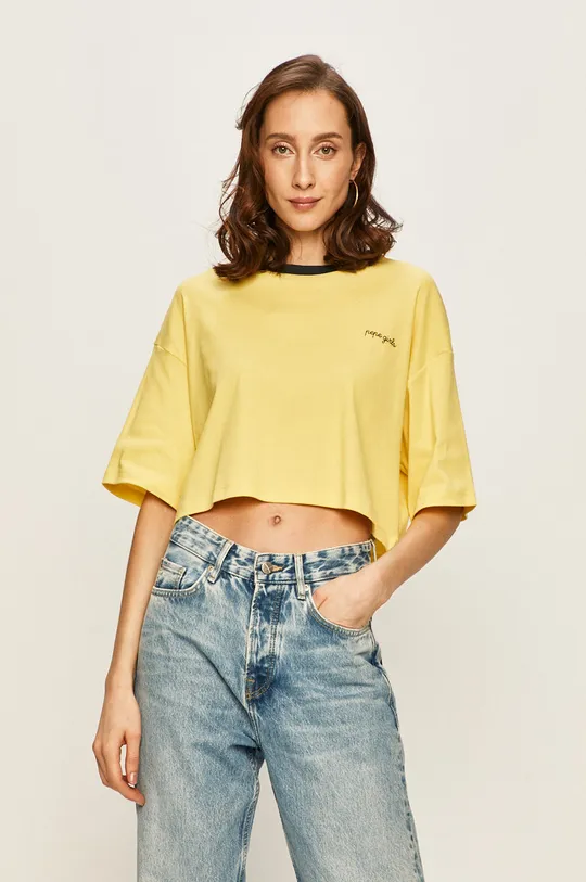 Pepe Jeans - T-shirt Marian x Dua Lipa żółty