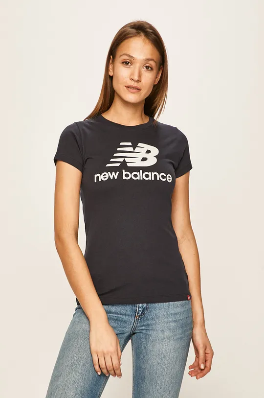 granatowy New Balance - T-shirt WT91546ECL Damski