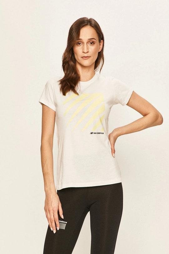 biały New Balance - T-shirt WT01526WT Damski