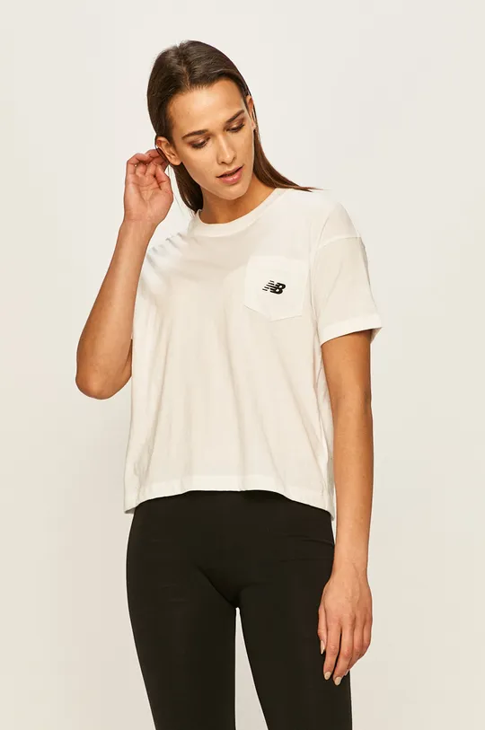 biały New Balance - T-shirt WT01840WT Damski