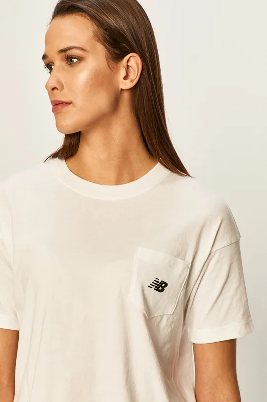 biały New Balance - T-shirt WT01840WT