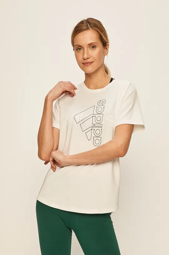 biały adidas - T-shirt FQ1987 Damski