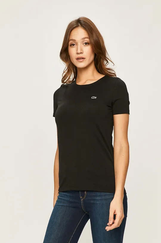 czarny Lacoste - T-shirt TF0641 Damski