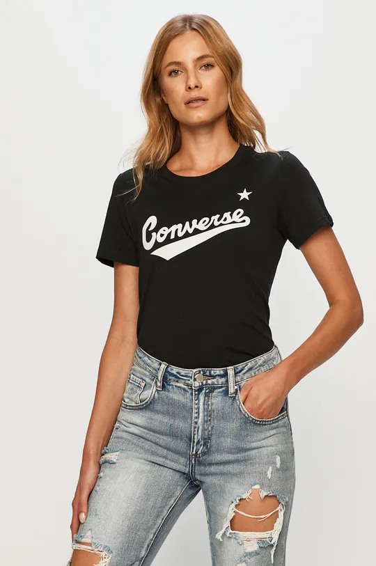 czarny Converse - T-shirt Damski