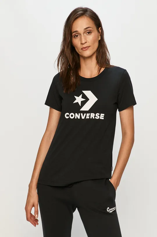 czarny Converse - T-shirt Damski