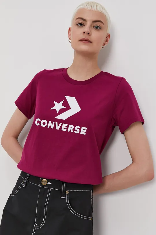 fioletowy Converse T-shirt Damski