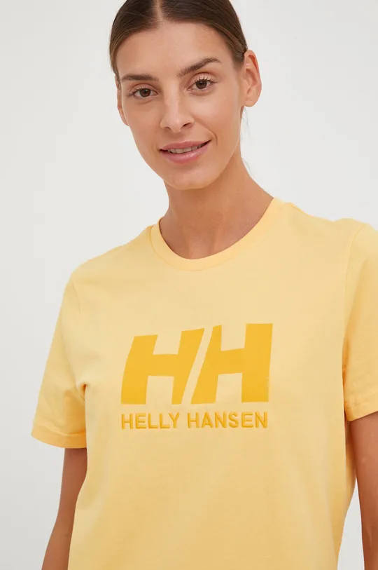 oranžna Bombažna kratka majica Helly Hansen