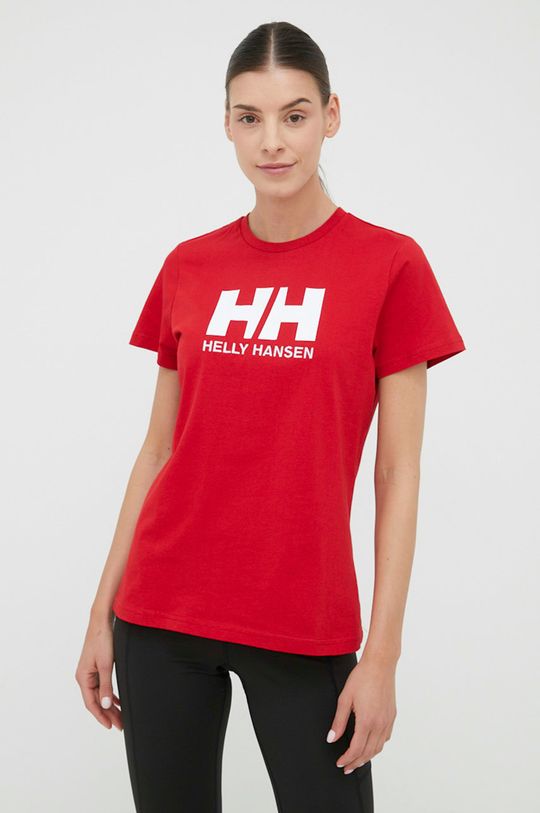 ostry czerwony Helly Hansen t-shirt bawełniany Damski