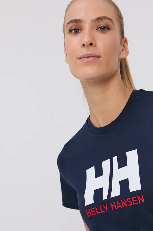 mornarsko modra Helly Hansen bombažna majica