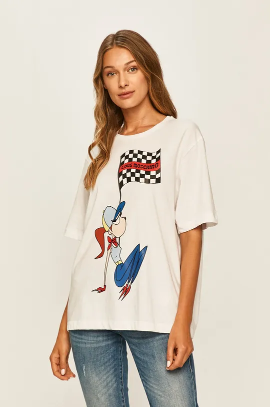 biały Love Moschino - T-shirt Damski
