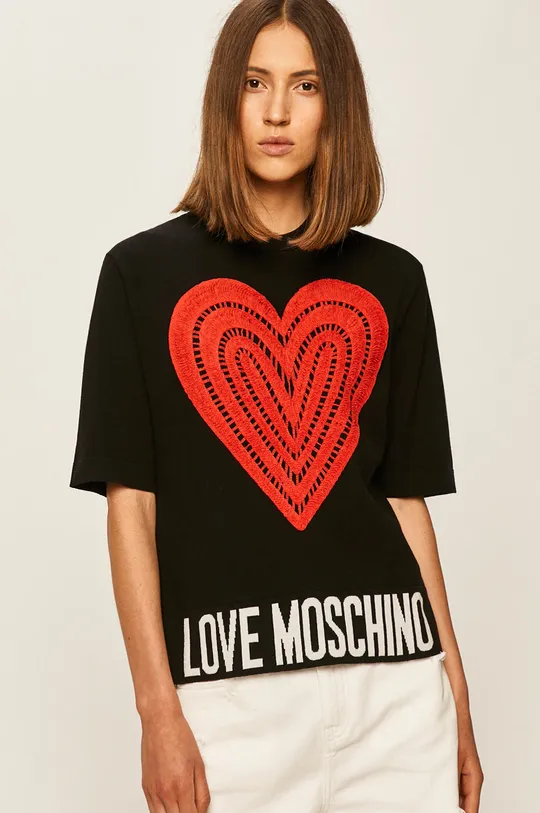 fekete Love Moschino - T-shirt Női