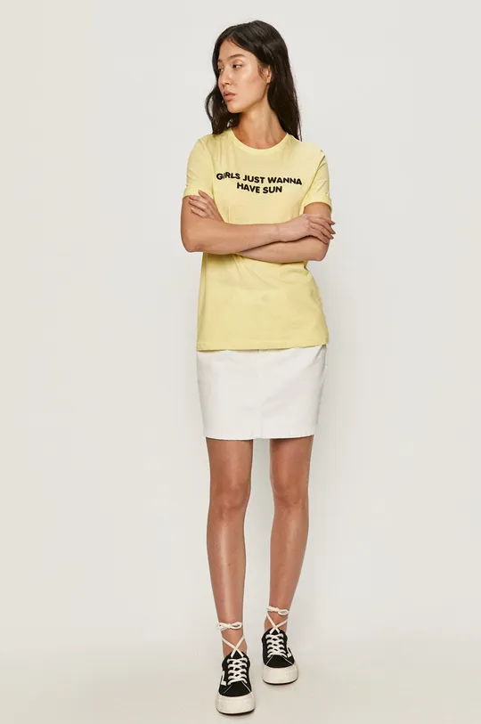 Only - T-shirt sárga
