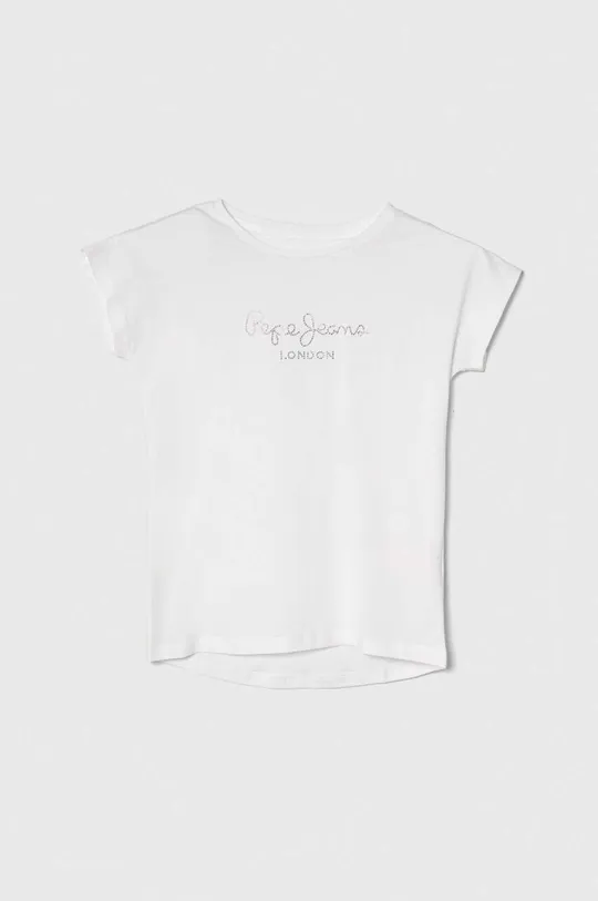 biały Pepe Jeans t-shirt dziecięcy Nuria 128-178/180 cm Dziewczęcy