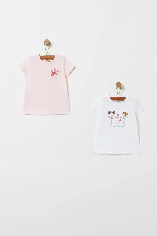 розовый OVS - Детская футболка 74-98 см. (2 пары) Для девочек