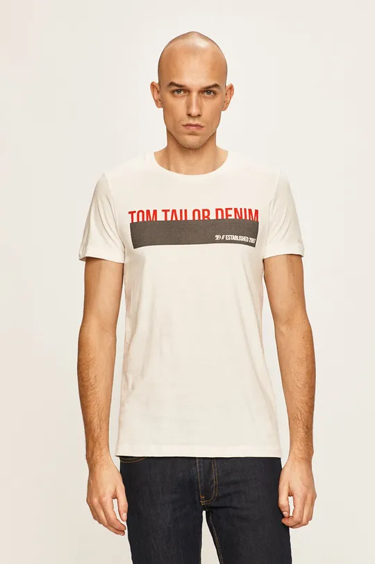 fehér Tom Tailor Denim - T-shirt Férfi