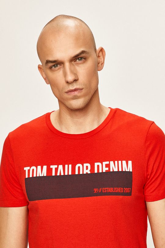 červená Tom Tailor Denim - Tričko Pánský