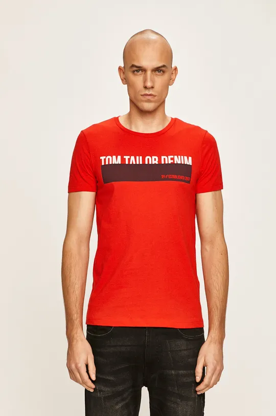 czerwony Tom Tailor Denim - T-shirt