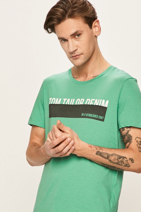 zelená Tom Tailor Denim - Tričko Pánský
