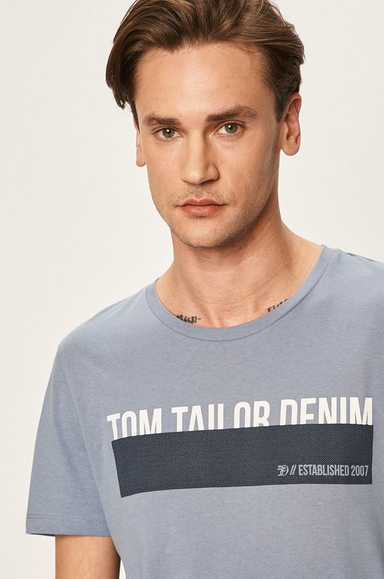 stalowy niebieski Tom Tailor Denim - T-shirt