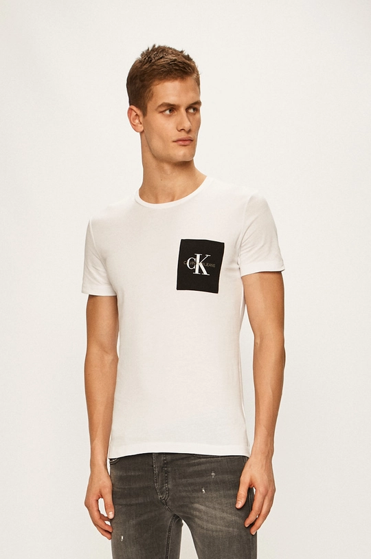 fehér Calvin Klein Jeans - T-shirt Férfi