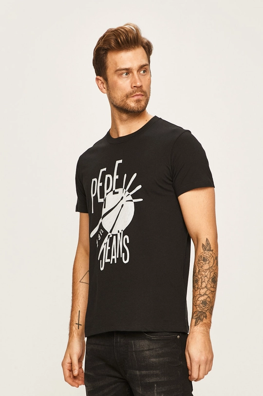 Pepe Jeans - Tricou Blackford print negru PM506909