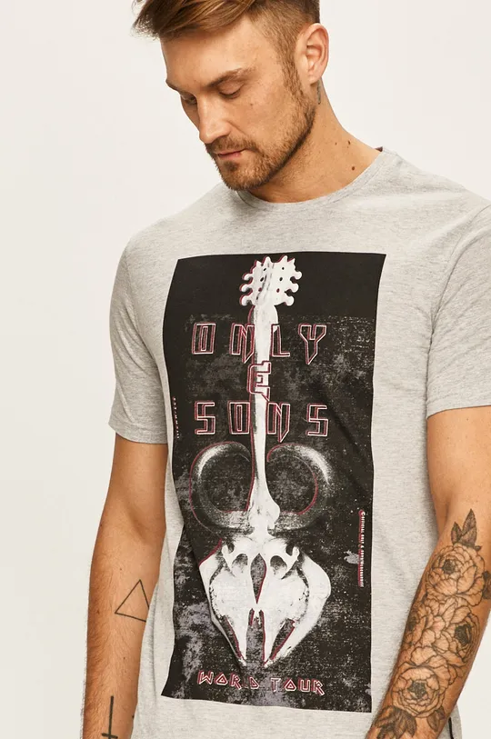 szürke Only & Sons - T-shirt
