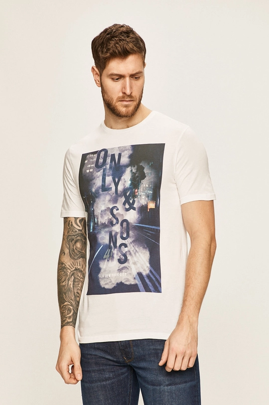 fehér Only & Sons - T-shirt Férfi