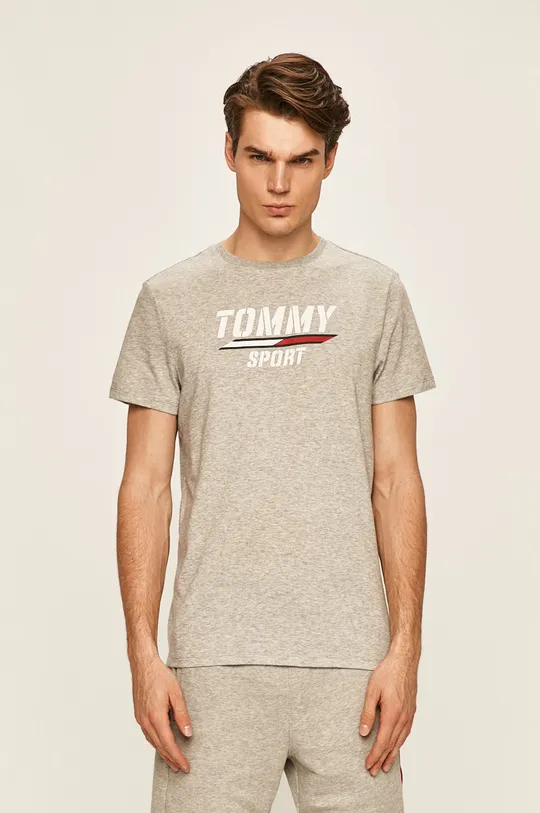 szary Tommy Sport - T-shirt Męski